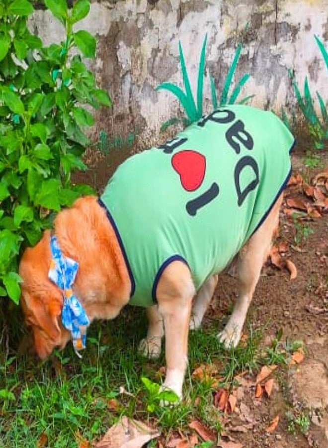 Lulala Pet t-Shirt Printed Round Neck Sleeveless Dog Vest Tank T-Shirt/Tees Apparel/Clothes/Tees Gift for Small Medium and Large Dogs Cats Green (26 Inch) - Image 3